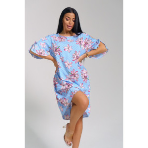 Платье женское "Лилия" штапель (последний размер) голубой 46 Платье женское "Лилия" штапель (последний размер) голубой 46