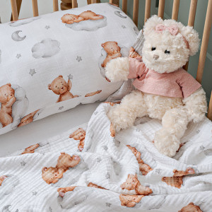 Детское постельное белье MOYЁ Home муслин "Teddy" с пледом