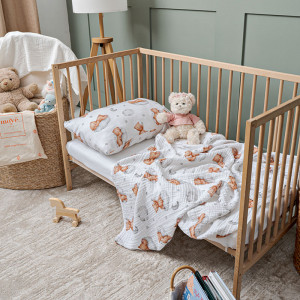 Детское постельное белье MOYЁ Home муслин "Teddy" с пледом