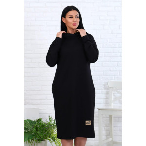 Платье женское АКС-П.№18/2 футер 2-х нитка (последний размер) черный 48,50,52,54