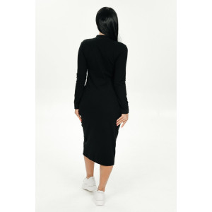 Платье женское "Интрига" рибана с лайкрой (р-ры: 42-52) черный