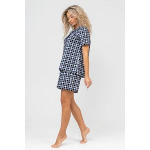Костюм двойка женский №36673 кулирка (р-ры: 44-50) синяя клетка Костюм двойка женский №36673 кулирка (р-ры: 44-50) синяя клетка