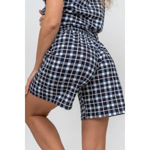 Костюм двойка женский №36673 кулирка (р-ры: 44-50) синяя клетка Костюм двойка женский №36673 кулирка (р-ры: 44-50) синяя клетка