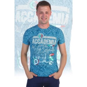 Мужская футболка №1786 деворе (р-ры: 46-56) голубой