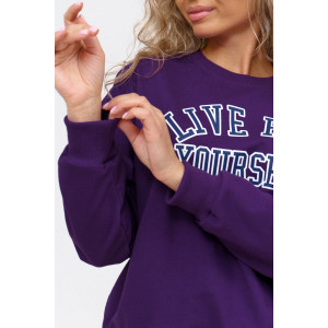 Свитшот женский 938 футер с лайкрой (р-ры: 44-56) фиолетовый