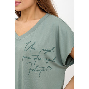 Футболка женская "Бэтти Х" вискоза (последний размер) хаки 54