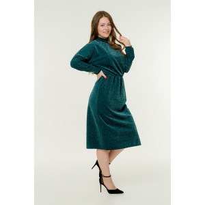 Платье женское ODIS-П474(ЛЮР)З трикотажный креп (р-ры: 44-50) зеленый