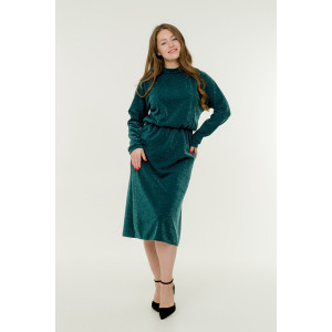 Платье женское ODIS-П474(ЛЮР)З трикотажный креп (р-ры: 44-50) зеленый