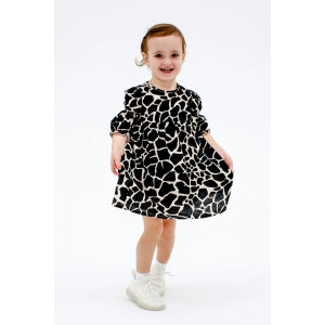 Платье детское "Жюли-14" кулирка (р-ры: 98-134) черный жираф