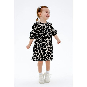 Платье детское "Жюли-14" кулирка (р-ры: 98-134) черный жираф