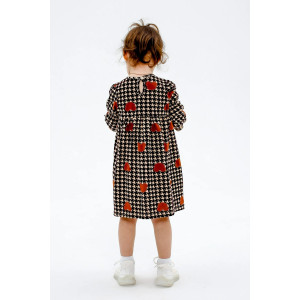 Платье детское "Жюли-12" кулирка (р-ры: 98-134) черный коричневые мишки
