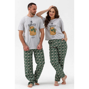 Пижама мужская "Капибара" 2165-К трикотаж (р-ры: 48-58) зеленый