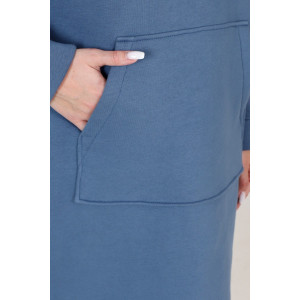Платье женское П162 футер 3-х нитка с начесом (последний размер) индиго 46,54