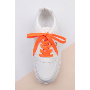 Шнурки для обуви №GL47-1 - упаковка 2 пары оранжевый неон