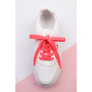 Шнурки для обуви №GL47-1 - упаковка 2 пары розовый неон