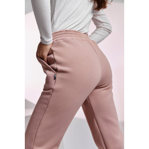 Брюки женские №67091 футер 3-х нитка с начесом (последний размер) пудра 56