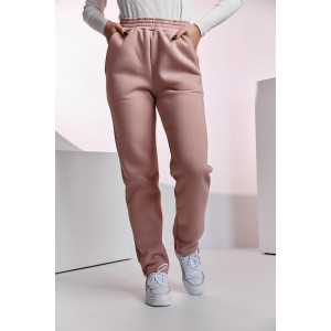 Брюки женские №67091 футер 3-х нитка с начесом (последний размер) пудра 56