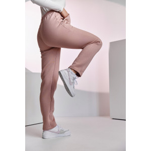 Брюки женские №67091 футер 3-х нитка с начесом (последний размер) пудра 56