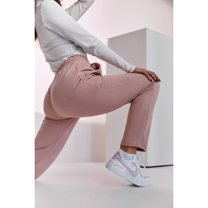 Брюки женские №67091 футер 3-х нитка с начесом (последний размер) пудра 56