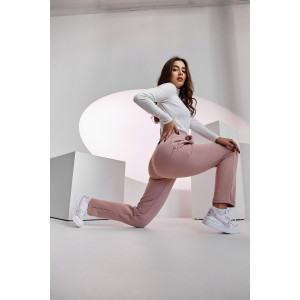 Брюки женские №67091 футер 3-х нитка с начесом (последний размер) пудра 56