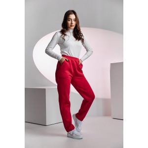 Брюки женские №67091 футер 3-х нитка с начесом (последний размер) фуксия 54