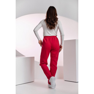 Брюки женские №67091 футер 3-х нитка с начесом (последний размер) фуксия 54