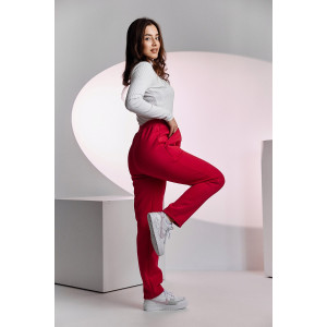 Брюки женские №67091 футер 3-х нитка с начесом (последний размер) фуксия 54