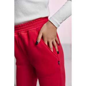 Брюки женские №67091 футер 3-х нитка с начесом (последний размер) фуксия 54