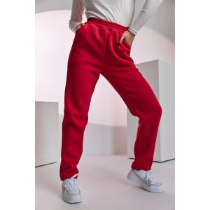 Брюки женские №67091 футер 3-х нитка с начесом (последний размер) фуксия 54