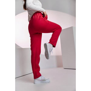 Брюки женские №67091 футер 3-х нитка с начесом (последний размер) фуксия 54