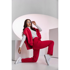 Брюки женские №67091 футер 3-х нитка с начесом (последний размер) фуксия 54