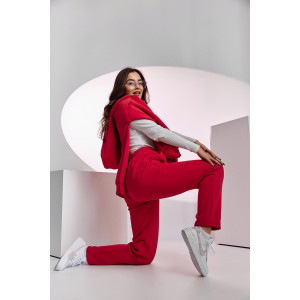 Брюки женские №67091 футер 3-х нитка с начесом (последний размер) фуксия 54