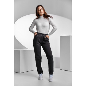 Брюки женские №67091 футер 3-х нитка с начесом (последний размер) фумэ 50,56