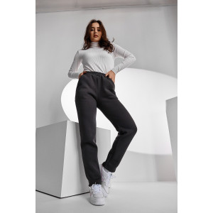 Брюки женские №67091 футер 3-х нитка с начесом (последний размер) фумэ 50,56