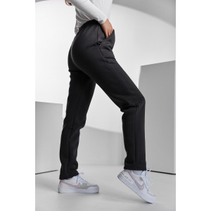 Брюки женские №67091 футер 3-х нитка с начесом (последний размер) фумэ 50,56