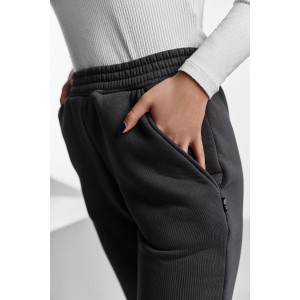 Брюки женские №67091 футер 3-х нитка с начесом (последний размер) фумэ 50,56