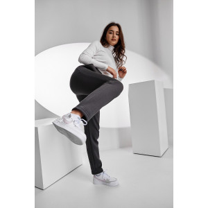 Брюки женские №67091 футер 3-х нитка с начесом (последний размер) фумэ 50,56