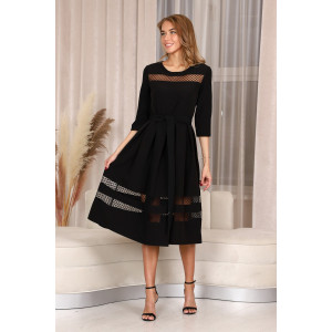 Платье женское П183 костюмная ткань (последний размер) черный 46