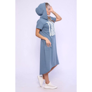 Платье женское 494 "Tokyo" кулирка (р-ры: 48-58) серо-голубой