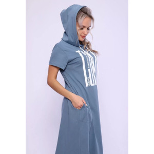 Платье женское 494 "Tokyo" кулирка (р-ры: 48-58) серо-голубой