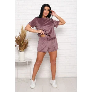 Костюм двойка женский 728 велюр (р-ры: 42-56) кофейный Костюм двойка женский 728 велюр (р-ры: 42-56) кофейный