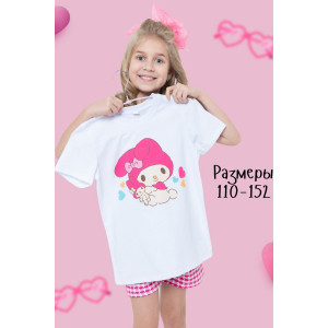 Пижама тройка детская "2+1" трикотаж (р-ры: 32-38) розовый
