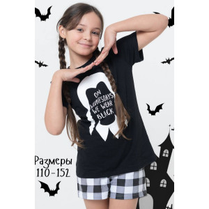 Пижама детская "Среда" трикотаж (р-ры: 32-38) черный