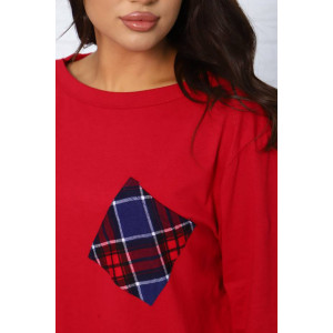 Костюм двойка женский КД-437 кулирка (последний размер) малиновый 52