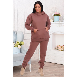 Костюм двойка женский "Соната" футер 3-х нитка с начесом (последний размер) шоколад 46