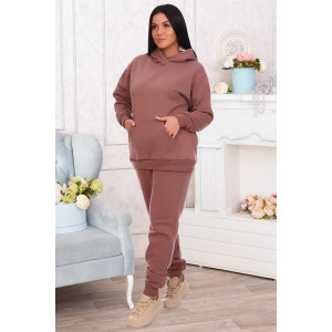 Костюм двойка женский "Соната" футер 3-х нитка с начесом (последний размер) шоколад 46