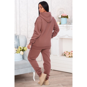 Костюм двойка женский "Соната" футер 3-х нитка с начесом (последний размер) шоколад 46