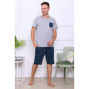 Костюм двойка мужской "Карл-2" кулирка (последний размер) зеленый 48,58