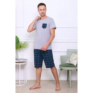 Костюм двойка мужской "Карл-2" кулирка (последний размер) зеленый 48,58