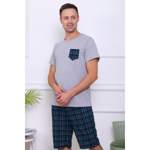 Костюм двойка мужской "Карл-2" кулирка (последний размер) зеленый 48,58